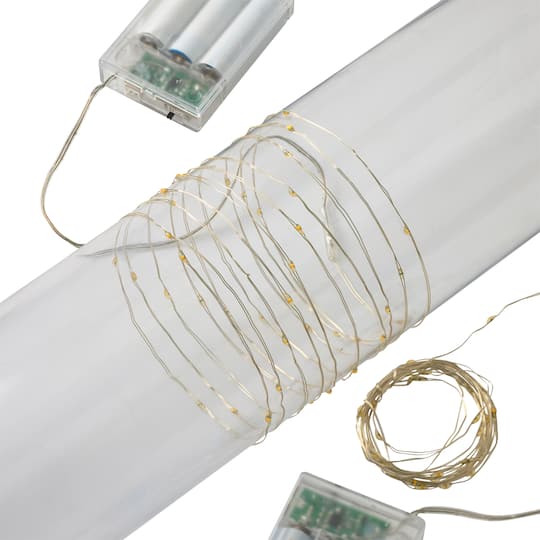 8 Packs: 2 ct. (16 total) Warm White LED String Lights with Silver Wire by Ashland®